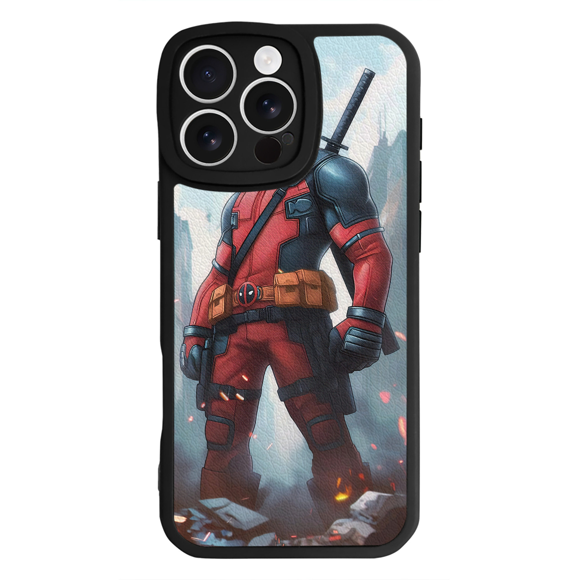 （画像用） Deadpool デッドプール 【iPhone 16シリーズ対応】シリコンスマホケース（レザー調） 材質：シリコン